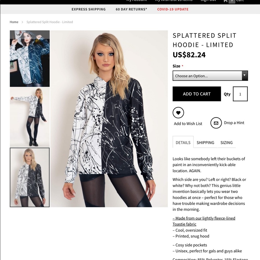 ISO HELL YEAH VS GALAXY IOD DRESS SPLATTERED SPLIT - Picture 4 of 5